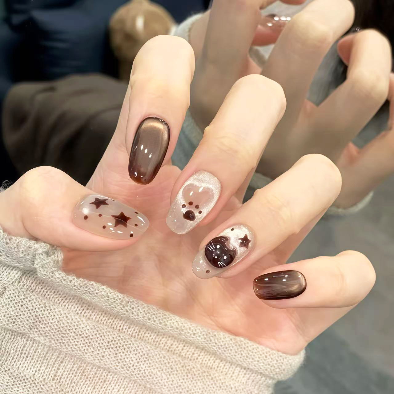 Nail Art Oval - 24 pezzi di unghie finte ovali