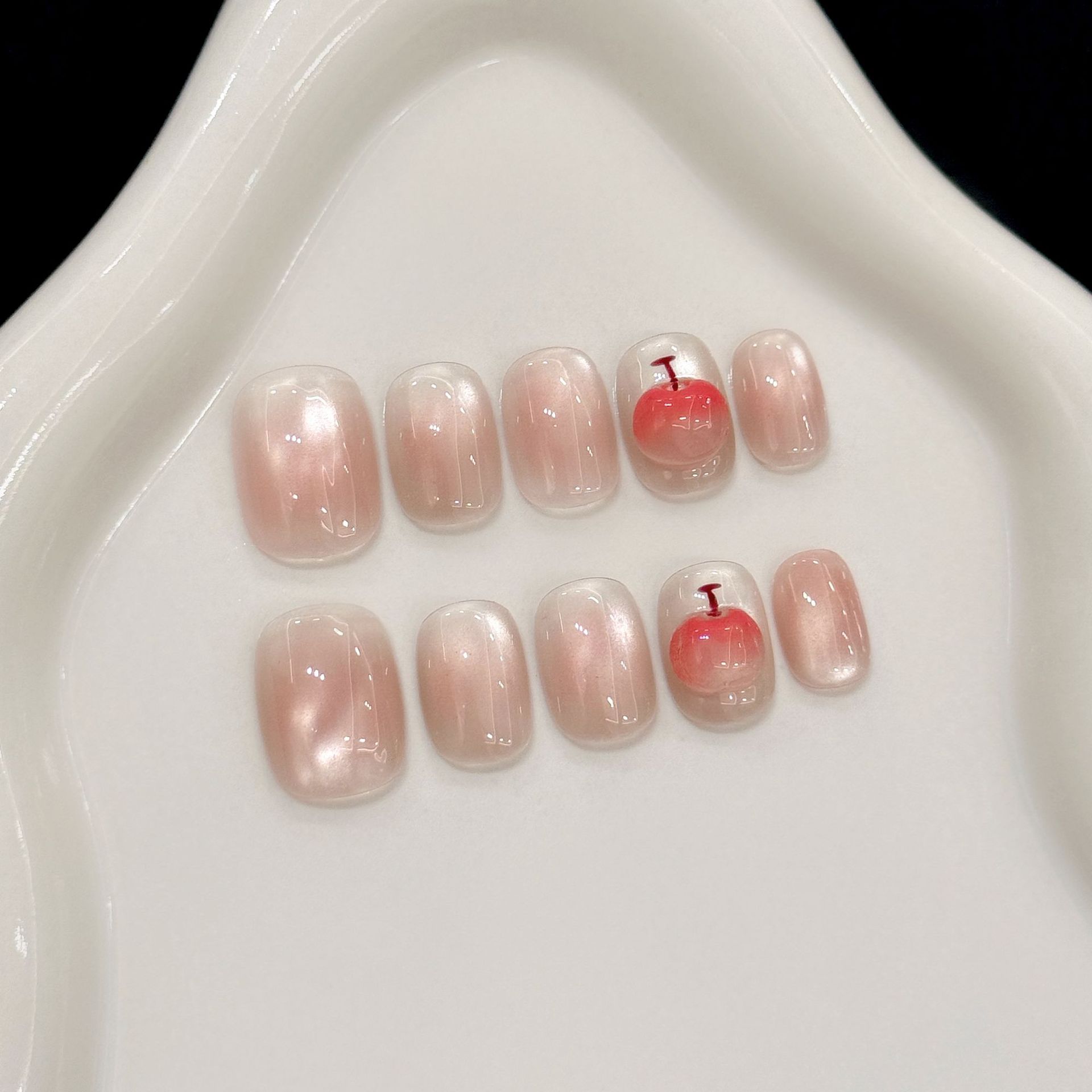Nail Art Cat Eye Simple - 10 pezzi di unghie finte fatte