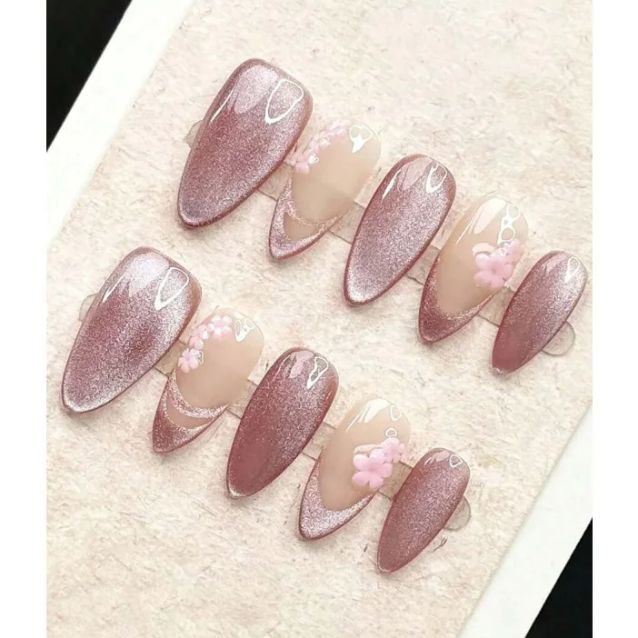 Nail Art Cat Eye Simple - 10 pezzi fatti a mano per
