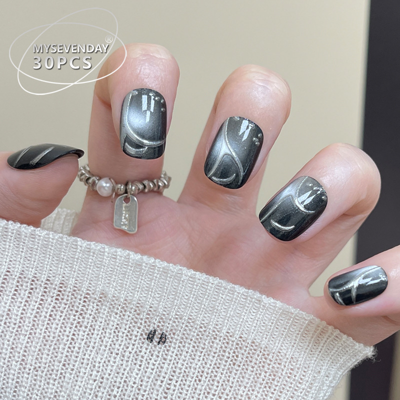 30 pezzi di unghie finte nere  - Nail Art Cat Eye Simple recensione e prezzo