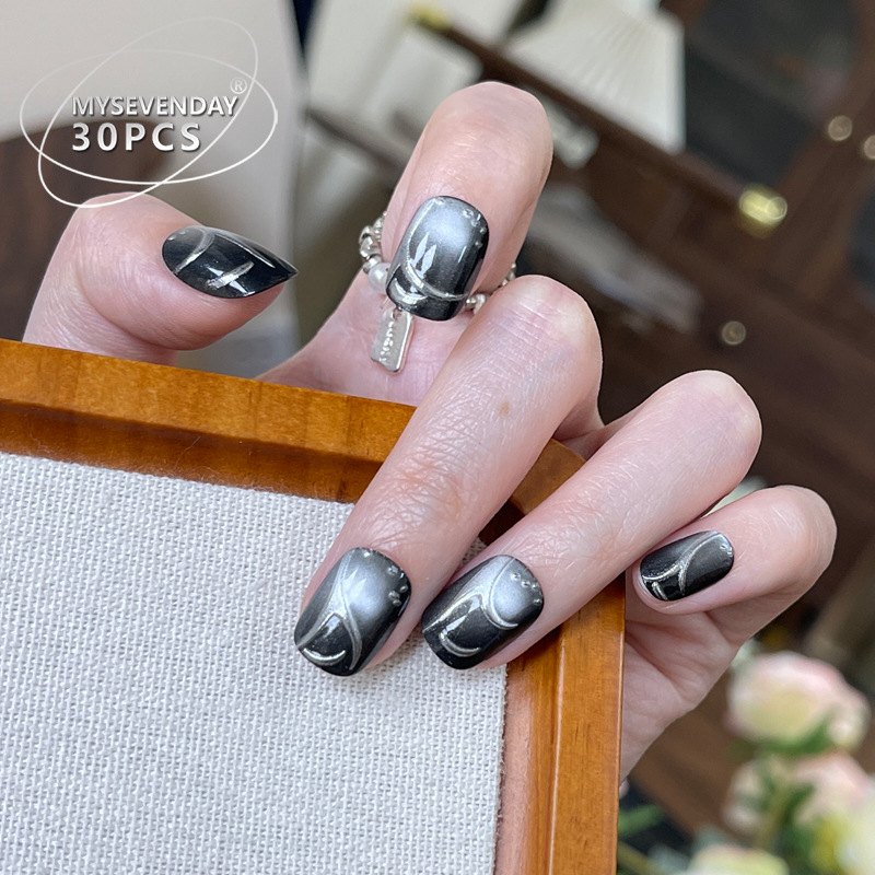 30 pezzi di unghie finte nere  - Nail Art Cat Eye Simple recensione e prezzo