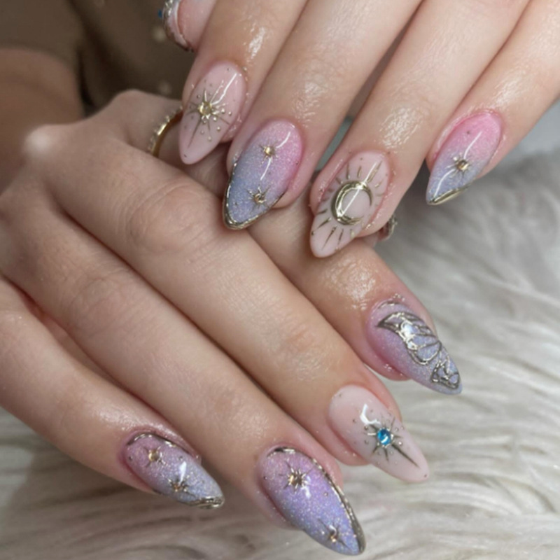 Set di 24 Unghie Finte Blu a M - Nail Art Inspo recensione e prezzo