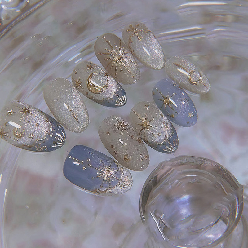 Set di 24 Unghie Finte Blu a M - Nail Art Inspo recensione e prezzo
