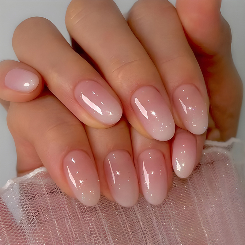 24 pezzi ovale corto rosa stam - Nail Art Cat Eye Simple recensione e prezzo