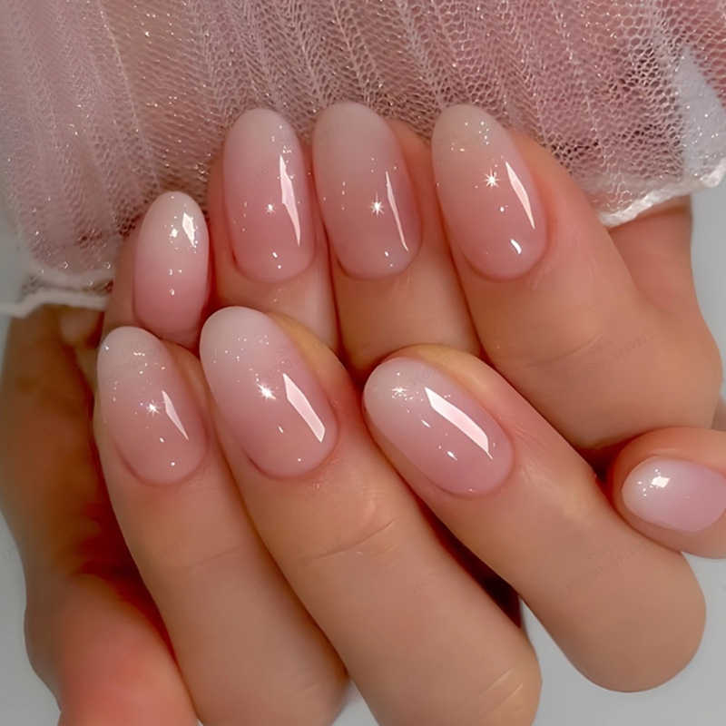 24 pezzi ovale corto rosa stam - Nail Art Cat Eye Simple recensione e prezzo